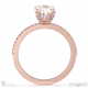 pavé natural diamond covered four-claw semi-hidden halo oval natural diamond engagement ring rose gold with 9k rose gold metal and oval shape diamond