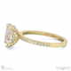 pavé natural diamond covered four-claw semi-hidden halo oval natural diamond engagement ring yellow gold with 9k yellow gold metal and oval shape diamond