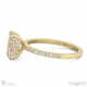 emerald natural diamond four-claw hidden halo engagement ring yellow gold with pavé side natural diamonds with 9k yellow gold metal and emerald shape diamond
