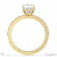 emerald natural diamond four-claw hidden halo engagement ring yellow gold with pavé side natural diamonds with 9k yellow gold metal and emerald shape diamond