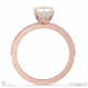 emerald natural diamond four-claw hidden halo engagement ring rose gold with pavé side natural diamonds with 18k rose gold metal and emerald shape diamond