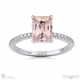 pink natural diamond hidden halo emerald cut side stone engagement ring white gold with 9k white gold metal and emerald shape diamond