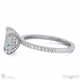 pavé natural diamond covered four-claw semi-hidden halo emerald natural diamond engagement ring white gold with 9k white gold metal and emerald shape diamond
