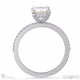 pavé natural diamond covered four-claw semi-hidden halo emerald natural diamond engagement ring white gold with 9k white gold metal and emerald shape diamond