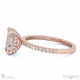 pavé natural diamond covered four-claw semi-hidden halo emerald natural diamond engagement ring rose gold with 9k rose gold metal and emerald shape diamond