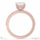 pavé natural diamond covered four-claw semi-hidden halo emerald natural diamond engagement ring rose gold with 9k rose gold metal and emerald shape diamond