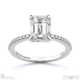 pavé natural diamond covered four-claw semi-hidden halo emerald natural diamond engagement ring white gold with 9k white gold metal and emerald shape diamond