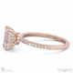 natural diamond 4 claw double hidden halo side stones engagement ring rose gold with 9k rose gold metal and emerald shape diamond