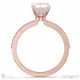 natural diamond 4 claw double hidden halo side stones engagement ring rose gold with 9k rose gold metal and emerald shape diamond