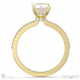 emerald lab grown diamond chalice engagement ring yellow gold with a double diamond halo and petit side diamonds with 9k yellow gold metal and emerald shape diamond