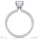 double hidden halo 4-claw emerald lab grown diamond engagement ring platinum with pavé side diamonds with platinum metal and emerald shape diamond