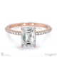 natural diamond 4 claw double hidden halo side stones engagement ring rose gold with 9k rose gold metal and emerald shape diamond