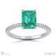 green natural diamond green emerald double hidden halo side stone engagement ring platinum with platinum metal and emerald shape diamond