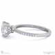 lab grown diamond 4 claw double hidden halo side stones engagement ring white gold with 9k white gold metal and round shape diamond
