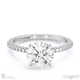 lab grown diamond 4 claw double hidden halo side stones engagement ring white gold with 9k white gold metal and round shape diamond
