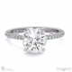 lab grown diamond round cut hidden halo side stones engagement ring white gold with 9k white gold metal and round shape diamond