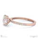 natural diamond round cut hidden halo side stones engagement ring rose gold with 18k rose gold metal and round shape diamond