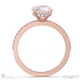 natural diamond round cut hidden halo side stones engagement ring rose gold with 18k rose gold metal and round shape diamond