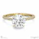 natural diamond round cut hidden halo side stones engagement ring yellow gold with 18k yellow gold metal and round shape diamond
