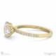 natural diamond round cut hidden halo side stones engagement ring yellow gold with 18k yellow gold metal and round shape diamond