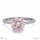 pink natural diamond hidden halo round side stone engagement ring white gold with 9k white gold metal and round shape diamond