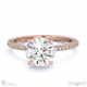 natural diamond round cut hidden halo side stones engagement ring rose gold with 18k rose gold metal and round shape diamond