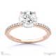 natural diamond round cut hidden halo side stones engagement ring rose gold with 18k rose gold metal and round shape diamond