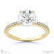 natural diamond round cut hidden halo side stones engagement ring yellow gold with 18k yellow gold metal and round shape diamond