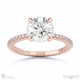 pavé natural diamond covered four-claw semi-hidden halo round natural diamond engagement ring rose gold with 9k rose gold metal and round shape diamond