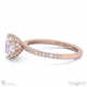 pavé natural diamond covered four-claw semi-hidden halo round natural diamond engagement ring rose gold with 9k rose gold metal and round shape diamond