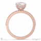 pavé natural diamond covered four-claw semi-hidden halo round natural diamond engagement ring rose gold with 9k rose gold metal and round shape diamond