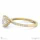 pavé natural diamond covered four-claw semi-hidden halo round natural diamond engagement ring yellow gold with 18k yellow gold metal and round shape diamond