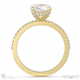 pavé natural diamond covered four-claw semi-hidden halo round natural diamond engagement ring yellow gold with 18k yellow gold metal and round shape diamond