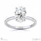 Moissanite Hidden Halo Oval Engagement Ring On Half-Rounded White Gold Band