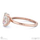 lab grown diamond oval cut hidden halo engagement ring rose gold with 18k rose gold metal and oval shape diamond