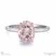 pink natural diamond oval cut hidden halo engagement ring white gold with 18k white gold metal and oval shape diamond