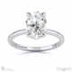 oval lab grown diamond four claw hidden halo pavé engagement ring white gold with 9k white gold metal and oval shape diamond