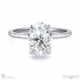 oval lab grown diamond four claw hidden halo pavé engagement ring white gold with 9k white gold metal and oval shape diamond