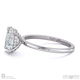 oval natural diamond four claw hidden halo pavé engagement ring white gold with 9k white gold metal and oval shape diamond