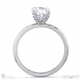 oval lab grown diamond four claw hidden halo pavé engagement ring white gold with 9k white gold metal and oval shape diamond