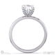oval natural diamond four claw hidden halo pavé engagement ring white gold with 9k white gold metal and oval shape diamond