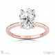 oval natural diamond four claw hidden halo pavé engagement ring rose gold with 9k rose gold metal and oval shape diamond