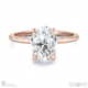 oval natural diamond four claw hidden halo pavé engagement ring rose gold with 9k rose gold metal and oval shape diamond