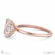 oval natural diamond four claw hidden halo pavé engagement ring rose gold with 9k rose gold metal and oval shape diamond
