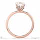 oval natural diamond four claw hidden halo pavé engagement ring rose gold with 9k rose gold metal and oval shape diamond