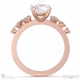 fairy natural diamond engagement ring rose gold with 18k rose gold metal and round shape diamond