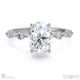 Moissanite Four Prong Oval Engagement Ring White Gold With Side Drops