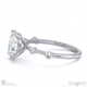 Moissanite Four Prong Oval Engagement Ring White Gold With Side Drops
