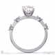 Moissanite Four Prong Oval Engagement Ring White Gold With Side Drops