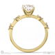 four prong oval natural diamond engagement ring yellow gold with side natural diamond drops with 9k yellow gold metal and oval shape diamond